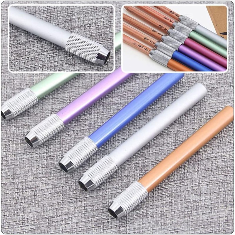 Generic [Set of 6] Pencil Extension Holder Pencil Auxiliary Axle