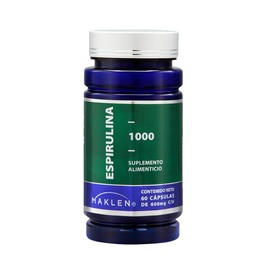 Pure Spirulina | Alga Espirulina Pura | 60 Capsulas | Superfood Marino Premium Antioxidante Energia y Vitalidad | Maklen