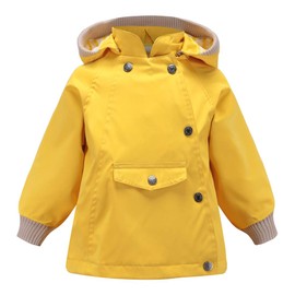 ACESTAR 100% Waterproof Rain Jacket Coat,Boys Girls Windproof Raincoat Windbreaker Outwear for Kids Children Infant Toddler Spring Fall Jacket(JK007Y0,4T) Yellow