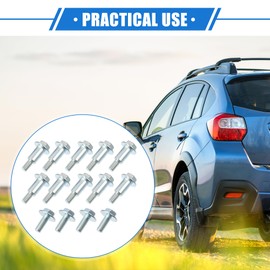 X AUTOHAUX Timing Belt Cover Bolts Kit Compatible for Subaru Baja 2003-2006 2.5L H4 2.5L H4 Turbo, Durable Metal Silver Tone