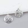 925 Sterling Silver Celtic Knot Round Charm Drop Earrings
