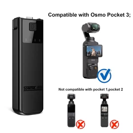 Adicop 4000mAh Akkugriff kompatibel mit Osmo Pocket 3, 22.5 W Schnellladung, Pocket 3 Batteriegriff Unterstützt Externe Stativ