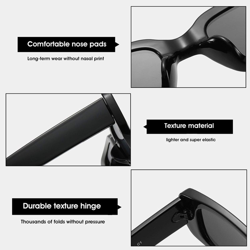 BUTABY Rectangle Sunglasses for Women Retro Driving Glasses 90’s Vintage