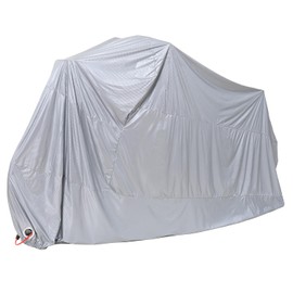 Astro 730-42 Bicycle Cover, Buckle with Hole for Wire Locks, Waterproof, Thick and Durable, PVC for Scooters and Moped (Mini Bikes), Silver, Anti-theft, Windproof, Rainproof, Easy to Put on and Take