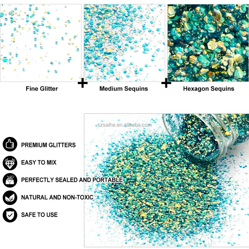 s Bubble Glitter Set of 12 Colors for Resin Tumblers