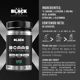 Black Supplements Aminoácidos Bcaas + Glutamina 1kg