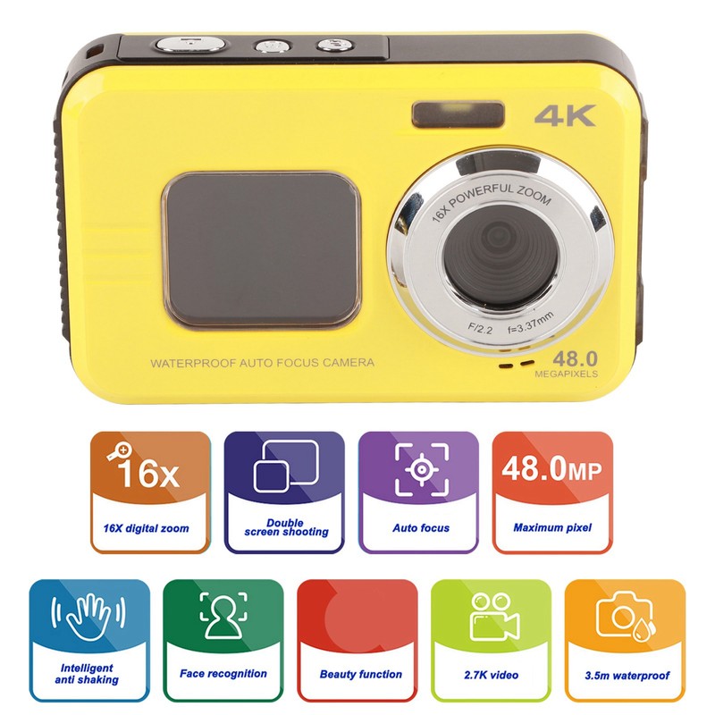 Underwater Camera 48MP 4K Video Output 16X Digital Zoom Anti