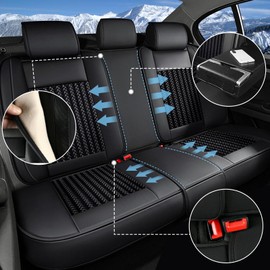 TTX LIGHTING Car Seat Covers Fit for Kia Sorento 2007-2024 2025 Only Front 2 Row 5 Seat Ice Silk Leather Breathable Waterproof All Weather Automotive Cushion Protector Compatible with Airbag (Black)