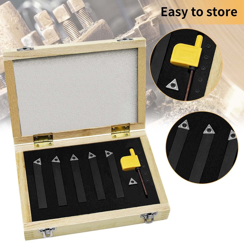 SENDUO 1/4" Indexable Carbide Turning Inserts Holder Set for Machining