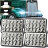 4x6 Inch LED Lights 4PCS High Low Sealed Beam Rectangular