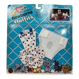 Tonka 1986 Pound Purrries Cats Puppies Kittens Newborns Outfits Tonka Polka Dots White