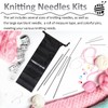 22PCS 14inch Knitting Needles, yeestone 2mm(B)-8mm(L) Stainless Steel Sweater Needles