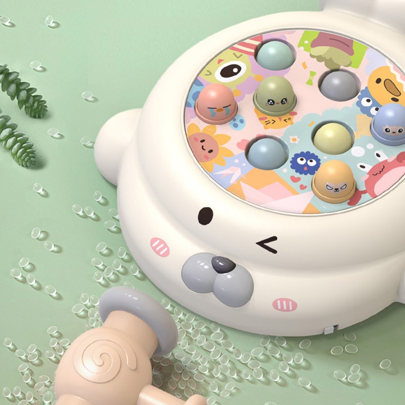 Kids Interactive Whack Toy Educational Sound Light Animal Shape Hammering