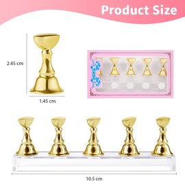 KOLZEMV Set of 2 Nail Stands, Acrylic Nails Art Practice Stand, Magnetic Nail Tips Holder Training Fingernail Display Stand, Nail Tips Holder for Nail Tips Exercise