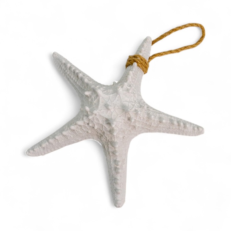 künstlicher Seestern Hänger 22 x 22cm weiß Meeresdeko Mediterran Tisch-Deko