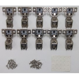 Salice Compact Soft Close Hinge 1-3/8" Overlay Pack of 10 Hinges with Screws and Bumpers CUP3CD9