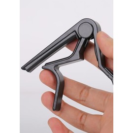 Quick Change Guitar Capo for 6-String Acoustic Guitar, Electric Guitar, Classical Guitar, Ukulele, Bass & Banjo – Ideal Guitar Accessories (Black)
