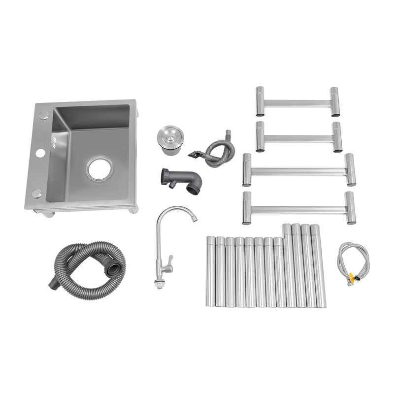 Commercial Stainless Steel Single Bowl Sink,Free Standing Utility Sink with