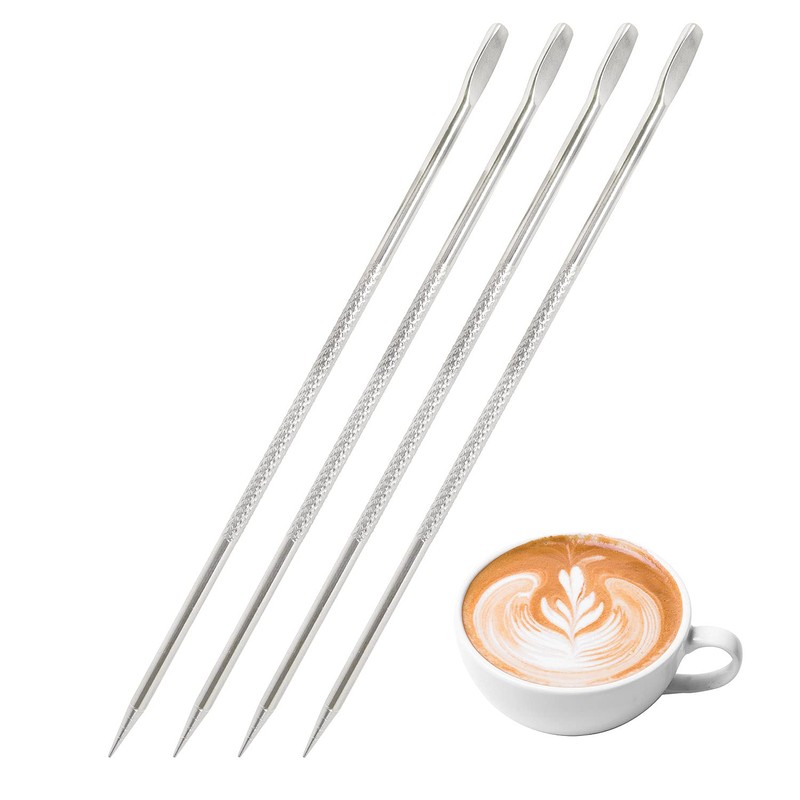 Honbay 4PCS Stainless Steel Coffee Latte Art Pens Tool for
