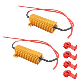 CGEAMDY Pack of 2 50 W 6 Ohm LED Resistors, Load Resistor for Car LED, Load Resistor for LED Turn Signal Error Code Fix LED Number Plate Light