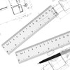 Unjoo Clear Plastic Ruler 6 Inch Straight Rulers, Shatterproof Ruler