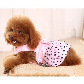 NACOCO Small Dog Star Dress with Leash Small Pet Puppy Cute Lace Skirt Sweet Pet Summer Clothes(Pink,XXS)