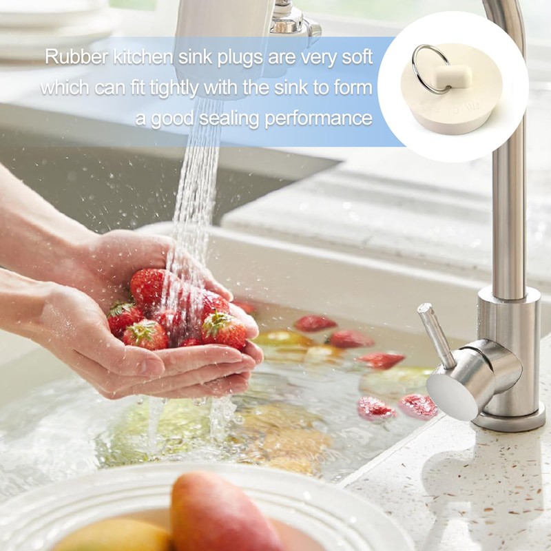 5 Pcs Rubber Bath Plugs, 5 Different Size Kitchen Sink