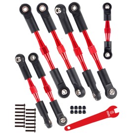 RCMYou Aluminum Turnbuckles Camber Links Upgrades Part for 1/10 Slash 2WD/Stampede 2WD/Rustler 2WD/Bandit 2WD, Alloy Turnbuckles Camber Links Hops Up,Red