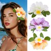 3 Hawaiian Flower Hair Clips for Women Artificial Tropical Flower