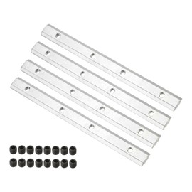 PATIKIL 7.1 Inch Straight Line Connector, 4 Pcs T/V Slot Aluminum Extrusion Connector Corner Bracket with M6 Screws for 40 Series Aluminum Profile (Silver)