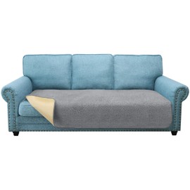 Granbest Super Soft Thick Sofa Seat Cushion Covers Non-Slip Seat Covers for 3 Seater Sofa Large Couch Cushion Cover for Pets (Sofa, Light Gray)