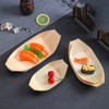 Operitacx 60Pcs Disposable Sushi Boats, 6 Inch Wood Sushi Serving