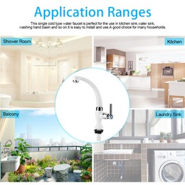 Agua Potable Llave, Solo grifo de agua fría Grifo de agua de plástico ABS para fregadero de cocina Accesorios para lavabo de baño G1 / 2(#1)