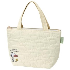 Skater KBCT9-A Quilted Fabric Insulated Lunch Tote Bag with Pockets Snoopy