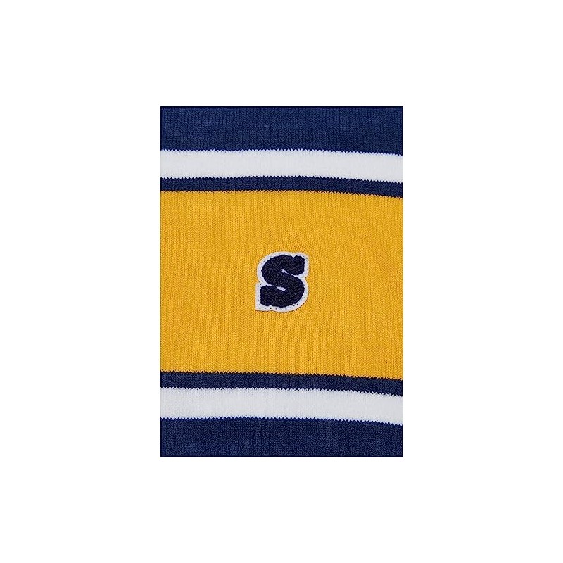 Urban Classics Unisex Scarf, Spaceblue/California ayellow/white