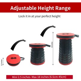 Portable Camping Stool, Upgraded Folding Outdoor Stool, Lightweight Collapsible Seat for Campking, Fishing, Picnic, Travel