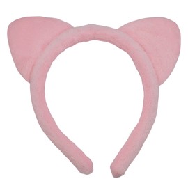 Topkids Accessories Cat Ears for Kids & Adults, Black Cat Headband, Kids Dress Up, Cosplay Accessories, Animal Fancy Dress Costume, Fluffy Cat Ears, World Book Day Costume (Pink Plush)
