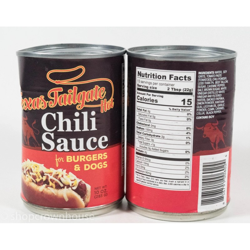 Pattterson's 3 Texas Tailgate HOT Chili Sauce for Burgers &