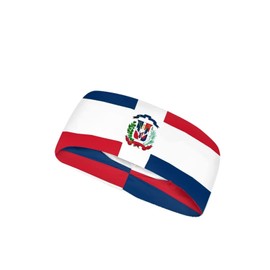 Biyejit Dominican Flag Women Men Sport Headband Youth Kids Stretch Moisture-Wicking Running Sweatband for Gym Fitness, Workout, Basketball,Yoga