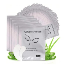 100 Pares De Parches Hidrogel Para Extensión Pestañas Mink Blanco Curvado 7.5 Cm 2 Mm