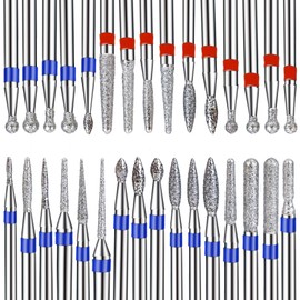 Pack of 30 Nail Drill Bits Diamond Professional Nail Cutter Attachments Nail Drill Tools Polishing Grinding Head for Electric Nail File Manicure Pedicure Nail Care