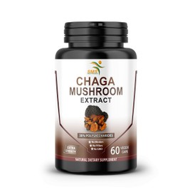 Chaga Mushroom Capsules 30% Polysaccharides - Organic Mushroom Supplement with Chaga Extract for Energy, Digestion, & Immune Support - Non-GMO, 60 Veggie Caps