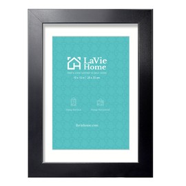 LaVie Home 10 x 13 Picture Frame Black Poster Frame,Display Pictures 8x10 with Mat or 10x13 Without Mat, Stable and Sturdy Frame and Polished Plexiglass, Horizontal and Vertical Format of The Walls