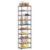 Autonomier 10 Tier Tall Shoe Rack, Compact Narrow Shoe Stand