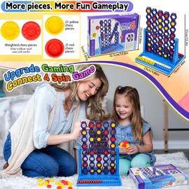 Connect 4 Spin Game, 2 Player Board Games Features Spinning Connect 4 Grid, Classic Strategy Board Games for Kids and Family, Battleships Board Game for Ages 8 and Up