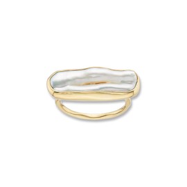 Palas Jewellery Women's Illuminate Pearl Ring, Gold, Small