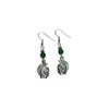 Green crystal Spartan, Gladiator or Trojan Earrings on sterling silver