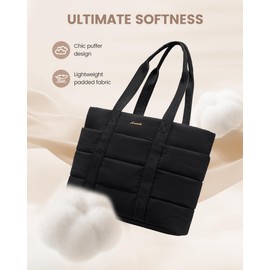 LOVEVOOK Diaper Bag Tote, Puffer Baby Diaper Bag with Insulated Pocket,Travel Diaper Tote with Pacifier Case and Changing Pad