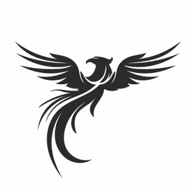 AMA SHOP Sticker Pre-spaced Phoenix mod.3 color BLACK |Sticker for Helmet, Motorcycle, Camper,Boat | autoTuning |