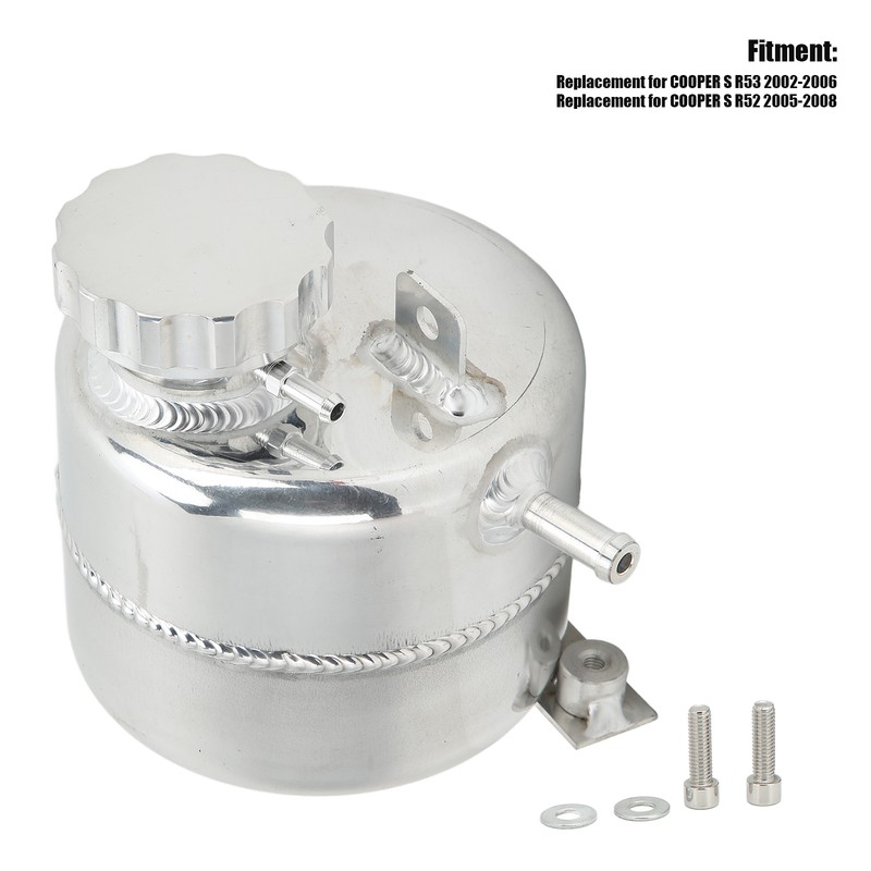 Radiator Coolant Expansion Water Tank Aluminium Alloy Polished Replacement for